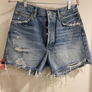 Agolde Blue long jean shorts